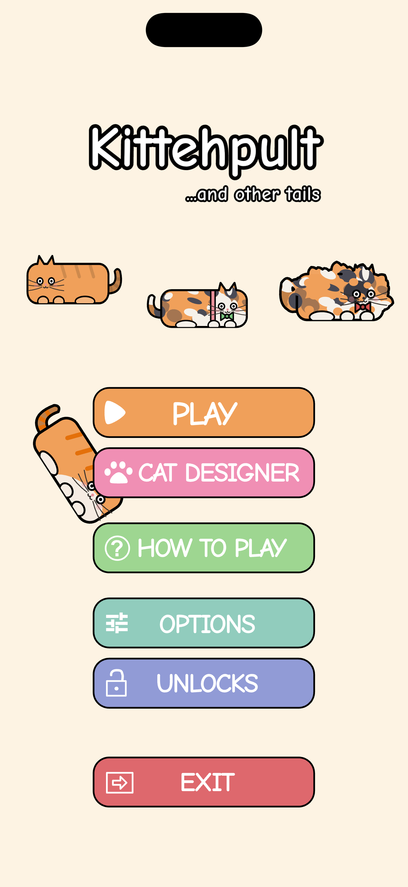 The Kittehpult main menu