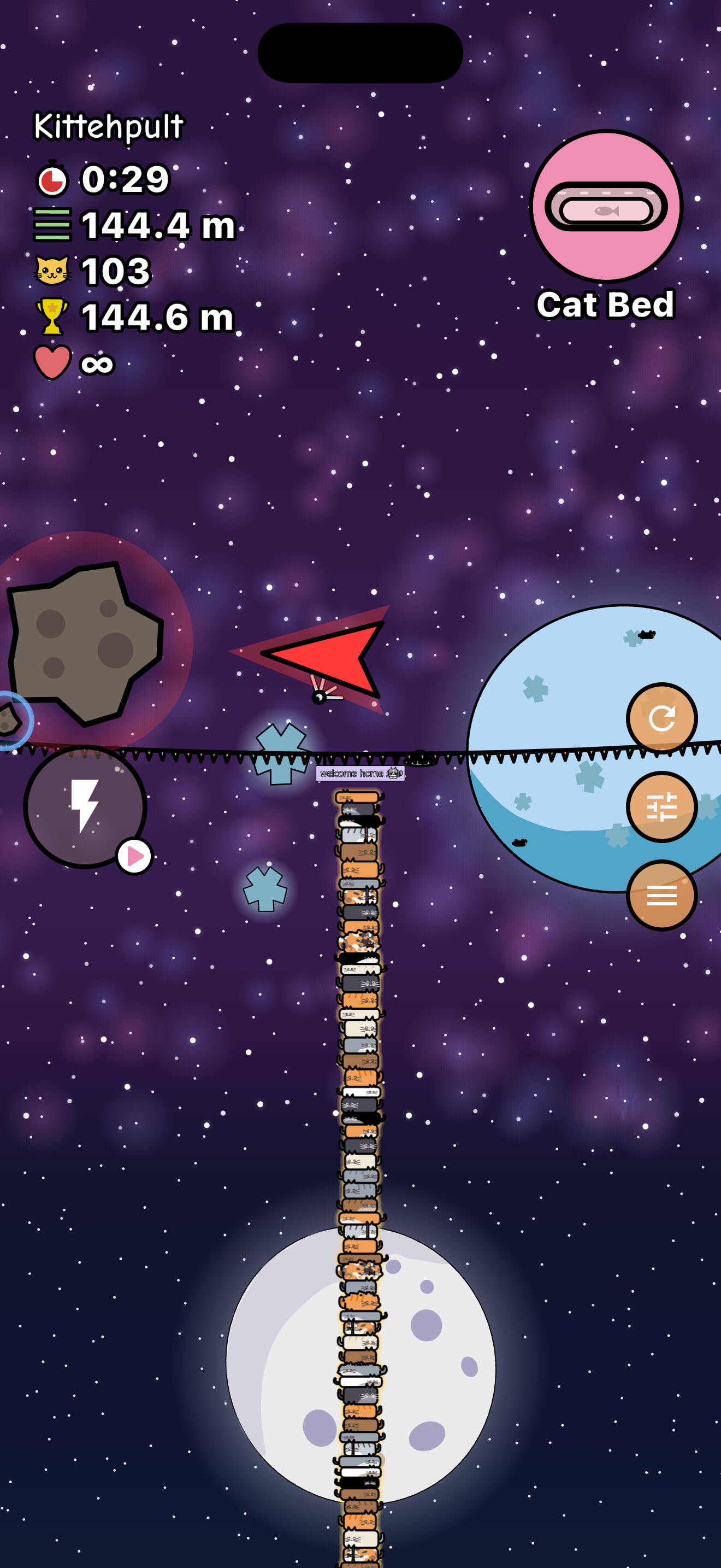 An asteroid threatening the stack